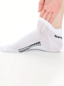 5 pares Meias Tornozelo com Gráfico de Letra para Homens