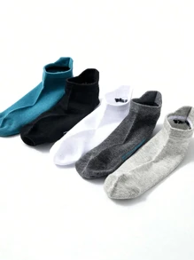 5 pares Meias Tornozelo com Gráfico de Letra para Homens