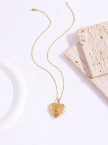 1pc Stylish Romantic Stainless Steel Plum Blossom Picture Frame Necklace Suitable For Your Girlfriend's Birthday Gift