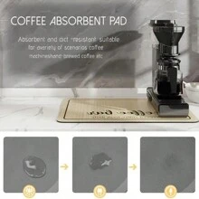 1PC Coffee Mat Boho Style Dish Drying Mat,Designer Coffee Maker Mat, Dish Drying Mat Trimmable, Rubber Backed, Kitchen Counter Protector,Heat Resistant, Super Absorbent -, FastWater Absorption, Hide Stains, Easy To Clean,Fit Coffee Bar Accessories, Bar Mats ForCountertop(Black),Kitchen,Summer Beach Party,Food,Camping,Organizer,Room Decor,Kitchen Items.