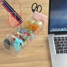 Caja para Bolsas de Té con Tapatransparente- 2 Caja para Té con Compartimentos,6Abatible para Proteger el Contenido, Estuche transparente para tarjetas, para exposición, hogar y oficina - Blanco - Ver 2