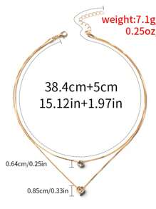 1pc INS Style Double-Layer Rhinestone Butterfly Design Women Necklace, Summer Dating Accessory - Silver - View 8