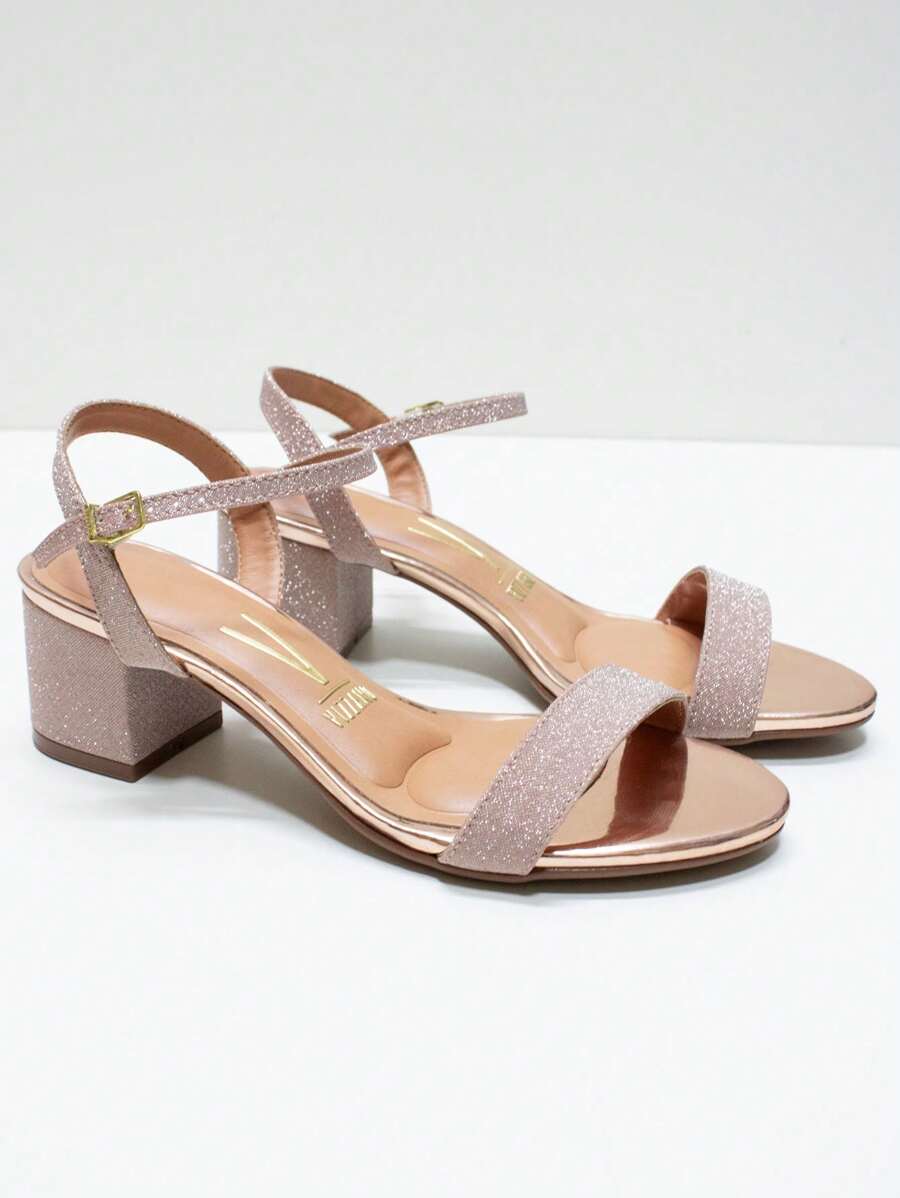 Women Heeled Sandals - 玫瑰金 - 查看 1