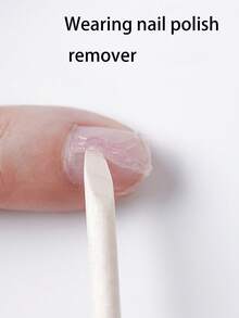 20入組雙頭修甲木棒，美甲點綴筆，去除死皮，修剪指甲工具 - 杏色 - 查看 2