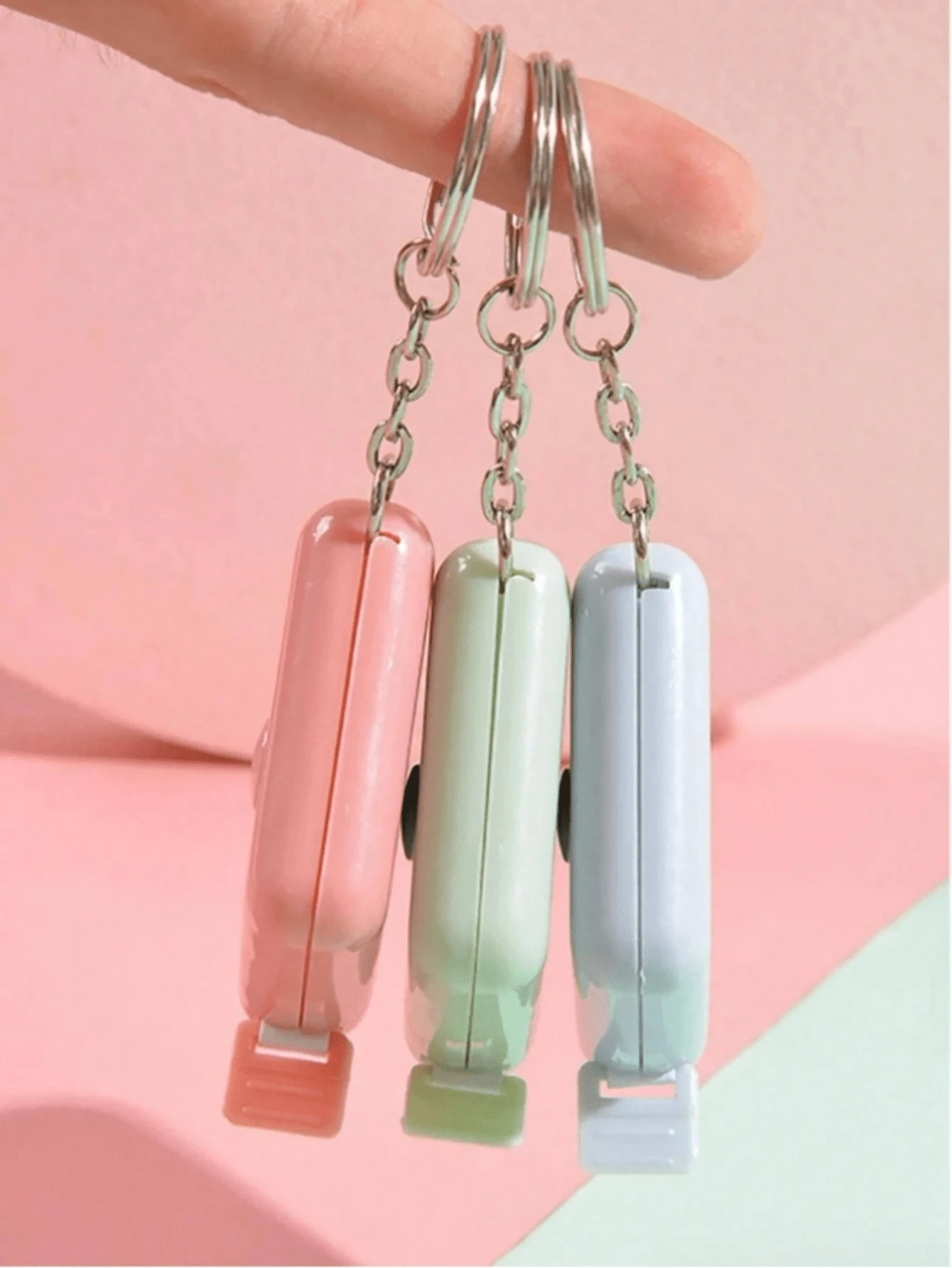 One Portable Square Shaped Soft Tape Measure With Keychain, Used For