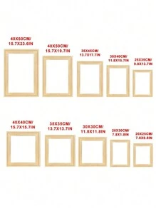 SURELIFE 1Set DIY Canvas Wood Frames Kit 30x40 40x60cm Pine Wooden Picture Frames DIY For Oil Canvas Wall Art Painting Diamond Painting Frame Wooden Bar Thickened Silk Frame Painting Exercise Home Decor - Nhiều màu - Xem 4