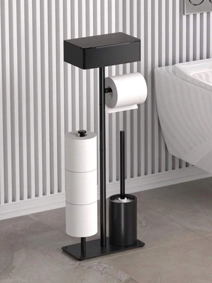 マニー ローズ トイレブラシ入れ 新品 トイレットペーパーホールダ中古 