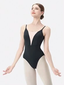 DonsGirl 1 Piece Women's Elegant Sexy Deep V Backless Ballet Leotard - Ideal For Performance Costume,Daily Workout, Ballet Training & Athletic Exercise
