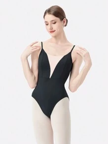 DonsGirl 1 Piece Women's Elegant Sexy Deep V Backless Ballet Leotard - Ideal For Performance Costume,Daily Workout, Ballet Training & Athletic Exercise