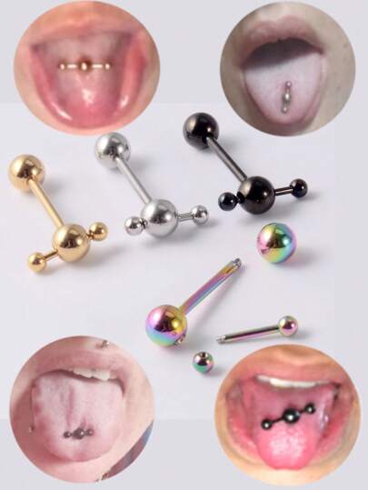 New Fashion Body Piercing Jewelry Wholesale, Hypoallergenic Fashion Jewelry - Hollow Ball, Hammer Design Stainless Steel Tongue Ring And Piercing