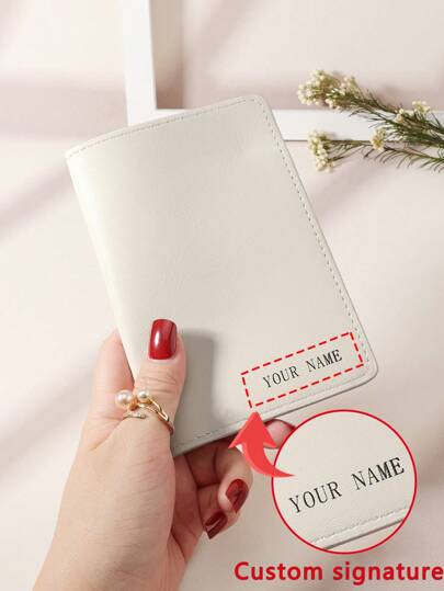 Funda personalizada para pasaporte con nombre y firma de la pareja, accesorio de viaje de moda para vacaciones, tarjetas y billetera, regalo para el Día de San Valentín, Día de la Madre, cumpleaños