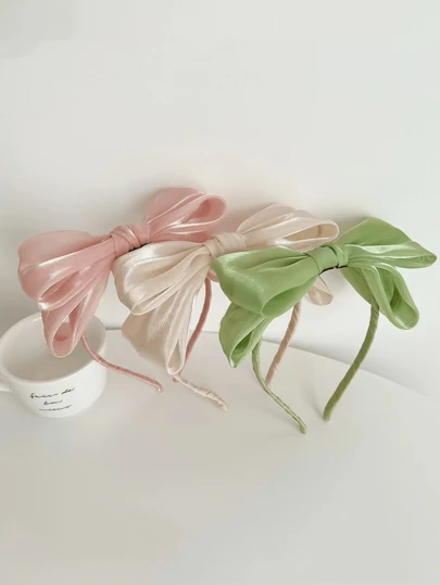 1pc Teen' Multicolor Mesh Bow Hairband, Fashionable And Sweet Daily Accessory