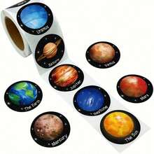500 Pcs Solar System Stickers Bulk Outer Space Stickers For  Space Theme Birthday Decorations Space Themed Party Favors - Khaki - View 1