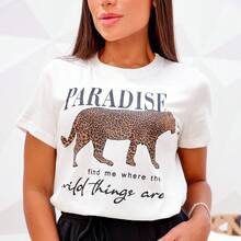 Tshirt Camiseta Feminina Algodão Paradise Qualidade Premium. - Bege - Visão 1