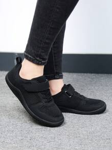 女款寬鬆透氣輕盈柔軟步行平底鞋 - 黑色 - 查看 2