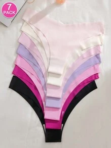 7 件装女士比基尼内裤，性感、透气、无缝运动内衣，多色
