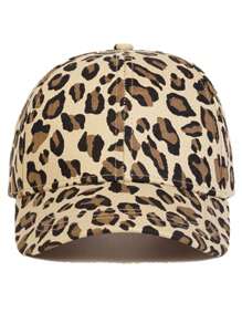 1 pieza Gorra de béisbol ajustable con estampado de leopardo, unisex para niños, sombrero casual de moda para protección solar, adecuado para exterior, primavera y otoño para niños y niñas