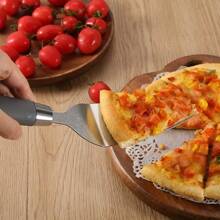 Set Of 2 Stainless Steel Pizza Shovel, Pizza Slicer, Pie Shovel, Professional Pizza Cutter, Round Pizza Wheel Cutter - Silver - View 3