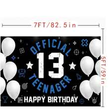 Happy 13th Birthday Decoration For Boy Girls Official Teenager Backdrop Banner Blue White 13 Year Old Birthday Party Yard Sign Photo Props Decor Supplies Sturdy, Christmas