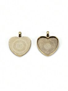 10pcs/Lot 25mm Heart-Shaped Pendant Cabochon Base Setting  Findings For DIY Jewelry Making Supplies - Alloy Heart-shaped Base - View 10