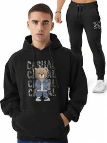 Men Hoodie & Sweatshirt Co-Ords - màu đen - Xem 1
