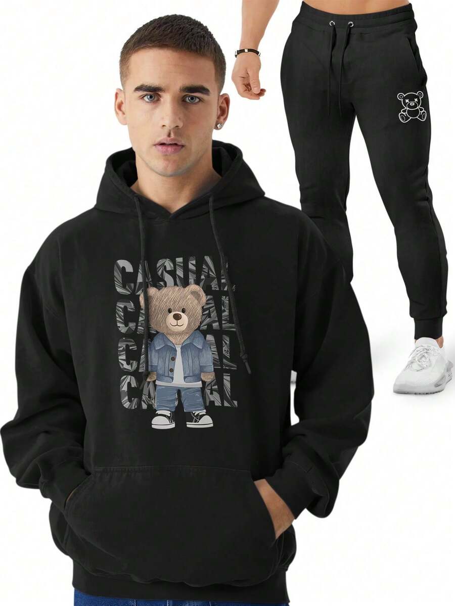 Men Hoodie & Sweatshirt Co-Ords - màu đen - Xem 1