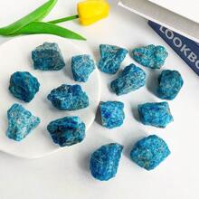 1pc/5pcs/10pcs Natural Blue Apatite Crystal Stone, Raw Blue Apatite Crystal Stone, Mineral Specimen Gemstone Crystal, Rock For Chakra Balancing, Reiki, Good Luck, Aquarium/Home Fish Tank Decor Bonsai Flower Pot Ornament