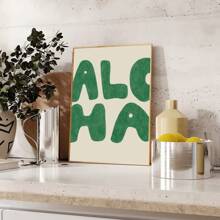 2pcs Set If It's Nice Play It Twice ALOHA Typography Retro Poster Print Green Black Music Art Canvas Painting Wall Picture For Living Room,Bedroom,Dorm,Home Decoration