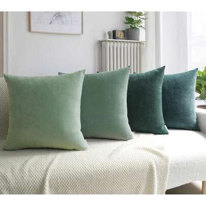 4pcs Decorative Throw Pillow Covers, Soft Chenille Fabric, Square Shape Pillows, Home Decor For Sofa, Living Room, Bedroom, Farmhouse, Also Suitable As Gifts