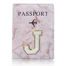 Pu皮革男女旅行護照套多功能旅行多功能身分證銀行卡信用卡錢包保護套護照套旅行配件首字母護照套,戶外旅行護照套學校用品學生用品,適用於飛行、學校、假期。男女均適用。 - 卡其色 - 查看 20