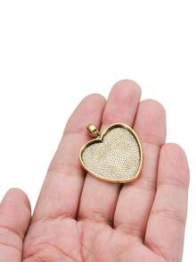 10pcs/Lot 25mm Heart-Shaped Pendant Cabochon Base Setting  Findings For DIY Jewelry Making Supplies - Alloy Heart-shaped Base - View 6