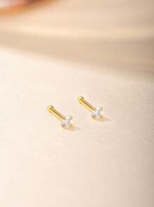 1 Pair S925 Sterling Silver Simple Stud Earring For Woman Daily Decoration Fine Earrings 18K Gold Plated Fine Jewelry Suitable For Anniversary Wedding Gift