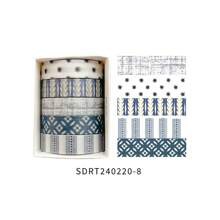 5 cuộn băng Washi dùng để làm sổ lưu niệm, viết nhật ký, người lập kế hoạch, trang trí tiệc, nhãn dán có thể xé được và không dấu vết - Nhiều màu - Xem 13