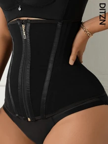 DITZN Corset Waist Trainer Belt WithZipper High Compression Body ShaperFor Women