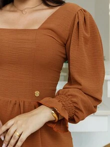 Women Dresses - Rust Brown - View 3