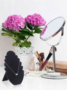 1pc Black Classic Plush Necklace Jewelry Display Storage Stand With 5 Grooved Pendant Hooks, Tower-Shaped Organizer Rack For Chains, Bracelets, Necklaces, Pendants And Earrings Display Back To School