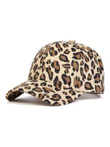 1 pieza Gorra de béisbol ajustable con estampado de leopardo, unisex para niños, sombrero casual de moda para protección solar, adecuado para exterior, primavera y otoño para niños y niñas