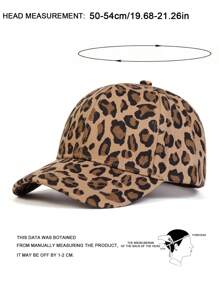 1 pieza Gorra de béisbol ajustable con estampado de leopardo, unisex para niños, sombrero casual de moda para protección solar, adecuado para exterior, primavera y otoño para niños y niñas