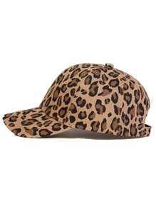 1 pieza Gorra de béisbol ajustable con estampado de leopardo, unisex para niños, sombrero casual de moda para protección solar, adecuado para exterior, primavera y otoño para niños y niñas