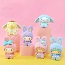 Miniso 三丽鸥卡通兔子系列植绒盲盒摆件，可爱设计，植绒PVC材质，卧室装饰、置物架展示及送礼佳品，情人节礼物好选择（1个，随机发货） - 彩色 - 查看 2