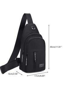 1 pieza Bolso bandolera para hombre, bolso de pecho multiusos para exteriores, bolso ligero para el hombro, bolso para ir al trabajo, regalo para graduación, para libros, estudiante universitario, multiusos, portátil, de moda, casual, regalo para papá, novio, vacaciones, regalos divertidos, viaje, Navidad, Acción de Gracias, bolso lateral, bolso negro, artículos esenciales para vacaciones, riñonera, bolso de verano, bolso de vuelta al cole, bolso deportivo, bolso de primavera - Negro - Ver 3