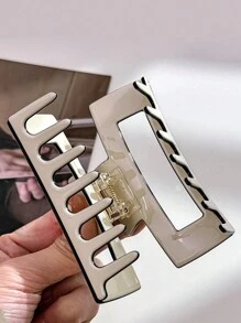 1 Peça Presilha Quadrada Simples de Tamanho Médio para Cabelo de Mulher na Cor Bege, Adequada para Uso Diário, Presilha de Cabelo, Grampo de Cabelo, Clipe de Cabelo, Prendedor de Cabelo, Presilha de Garra