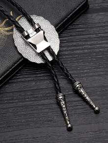 1pc Bolo Tie Men Western Cowboy Style Tie Clothing Accessories - Silver - View 6