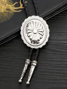 1pc Bolo Tie Men Western Cowboy Style Tie Clothing Accessories - Silver - View 4