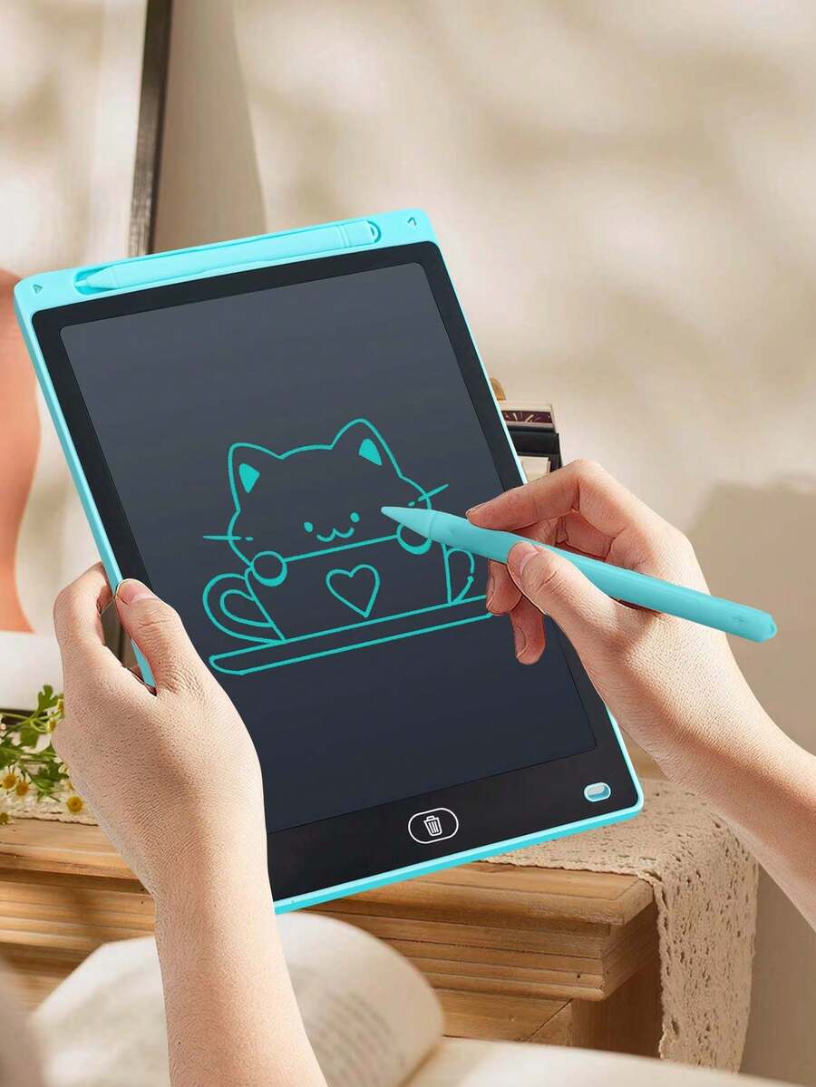 1pc LCD Writing Tablet Drawing Board, 8.5-Inch Monochrome Screen Electronic Writing Pad For Learning And Drawing, Gift For Education, Study And Travel! - Blue - View 1