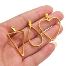 5pcs 304 Stainless Steel Geometric Silicone Mould Phantom Frame Tray Border Mould UV Resin Mold Pendant DIY Jewelry Accessories Pendant - Pendants - View 7