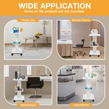 YUNRUX Barber Trolley, Cosmetic Trolley With Wheels, Trolley Rolling Cart, Trolley With Wheels, Multifunctional Beauty Trolley Trolley With High Load Capacity White Wood Metal ABS