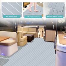 1入組船用EVA海洋墊，游艇甲板14.96" x 94.48"(38cm x 240cm)，自粘式地板，防水且防滑，適用於戶外游艇、皮艇、噴氣式滑雪板、露營車滑板、跳板，游泳池，花園等 - 38x240CM - 淺灰色加白色接縫 - 查看 8