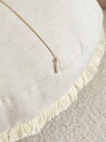 1 pieza Funda de cojín bordada con motivos florales redonda, adecuada para decoración interior, funda de almohada redonda para todas las estaciones, sin relleno