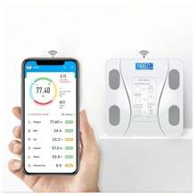 Bascula Corporal Digital Inteligente Electrónica Bluetooth Indicador De Grasa Corporal - Blanco - Ver 4